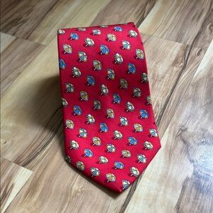 Salvatore Ferragamo Beach Umbrellas Red and Yellow Silk Tie Made in Italy 🇮🇹